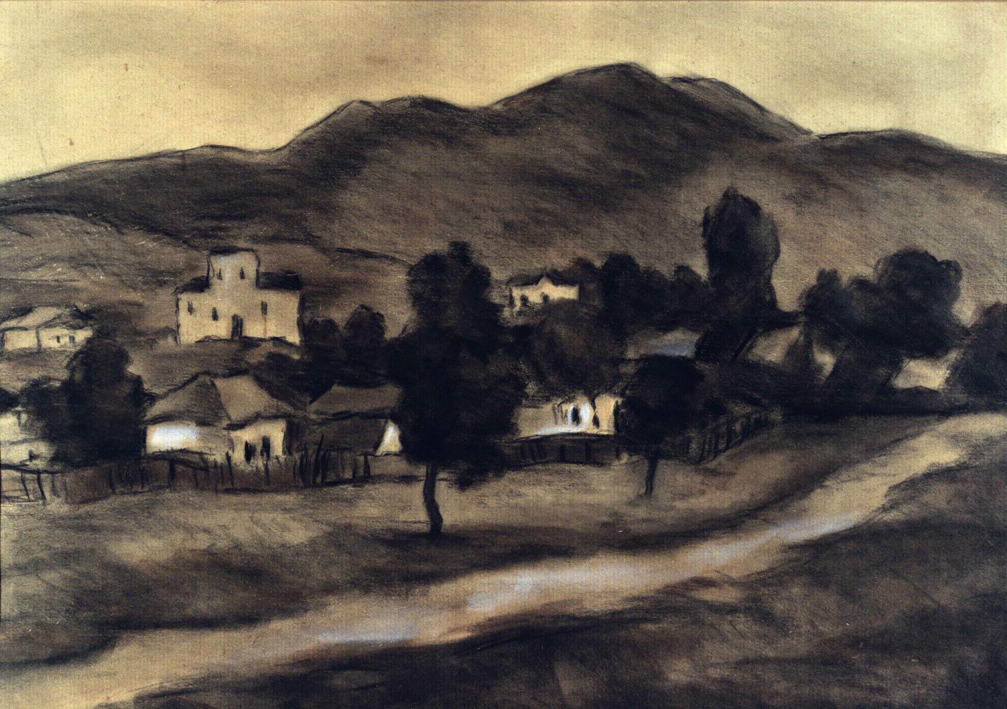 peisaj6 - Uliţă din Moineşti. 1908